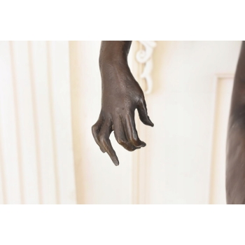 Wielka Modernistyczna Wiolonczelistka Kobieta z Wiolonczelą Figura z Brązu