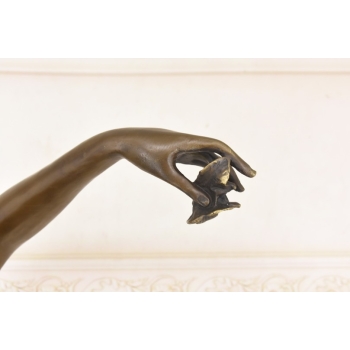 113cm Kobieta w Sukni - Nimfa Akt - Wielka Figura z Brązu - Rzeźba
