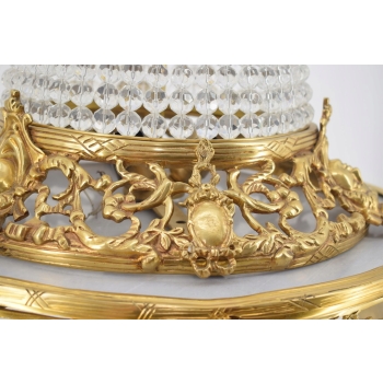 Kryształowy Plafon - Lampa Sufitowa Żyrandol - Okuty Brązem Barok Styl