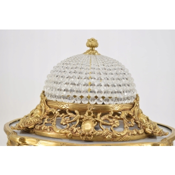 Kryształowy Plafon - Lampa Sufitowa Żyrandol - Okuty Brązem Barok Styl