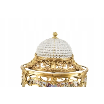 Kryształowy Plafon - Lampa Sufitowa Żyrandol - Okuty Brązem Barok Styl