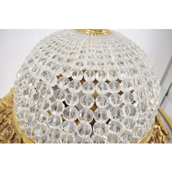 Kryształowy Plafon - Lampa Sufitowa Żyrandol - Okuty Brązem Barok Styl