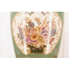 Porcelanowy Zielony Wazon - Kwiaty Ornamenty Styl Secesja Porcelana + Brąz