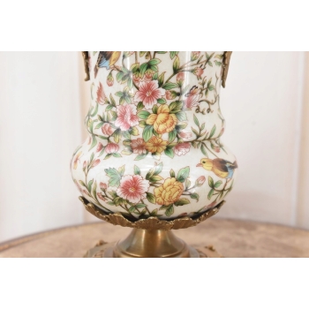 Wazon Waza na Kwiaty - Porcelana + Brąz - Kolorowy - Unikat