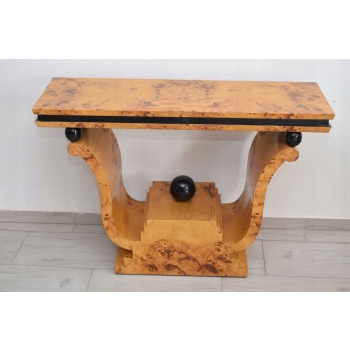 Drewniany Stolik Stół Konsola Art Deco - Salon - Vintage - Gięte Drewno