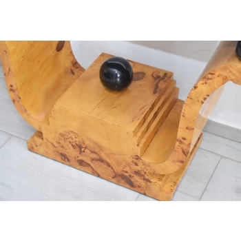 Drewniany Stolik Stół Konsola Art Deco - Salon - Vintage - Gięte Drewno