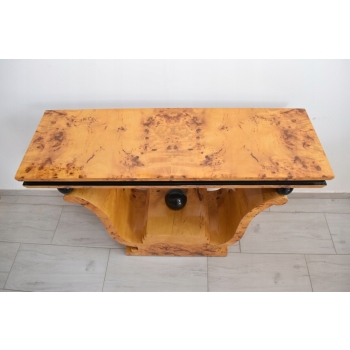 Drewniany Stolik Stół Konsola Art Deco - Salon - Vintage - Gięte Drewno