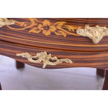 Drewniana Komoda Blat Marmur - Styl Barok - 4 Szuflady - Szafka Unikat