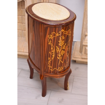 Drewniana Komoda Blat Marmur - Styl Barok - 4 Szuflady - Szafka Unikat