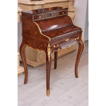 Sekretera Biurko Intarsjowane - Sekretarzyk Komoda Szafa Otwierana,