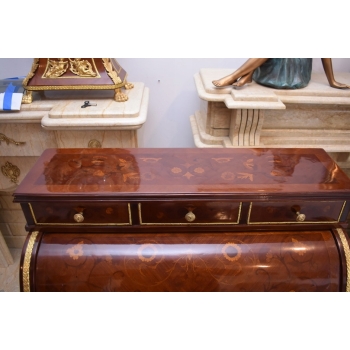 Sekretera Biurko Intarsjowane - Sekretarzyk Komoda Szafa Otwierana,