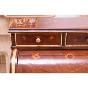 Sekretera Biurko Intarsjowane - Sekretarzyk Komoda Szafa Otwierana,