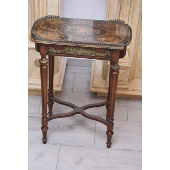 Drewniany Stolik Francuski - Stół Biurowy Empire - Prostokątny Ozdoba
