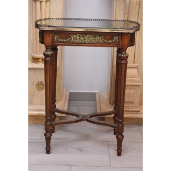 Drewniany Stolik Francuski - Stół Biurowy Empire - Prostokątny Ozdoba