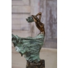 Kobieta Tancerka w Sukni - Figura Styl Art Deco - Sygnowana Rzeźba z Brązu