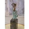 Kobieta Tancerka w Sukni - Figura Styl Art Deco - Sygnowana Rzeźba z Brązu