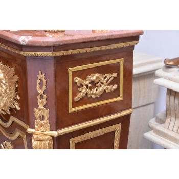 ZEGAR COKOŁOWY W STYLU LUDWIKA XVI, ZŁOCONY, WG JEAN-HENRIEGO RIESENERA