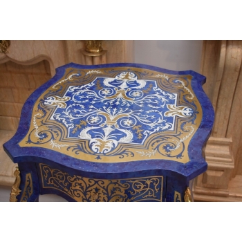 Drewniany Stolik Francuski - Stół Biurowy Empire - Prostokątny Ozdoba