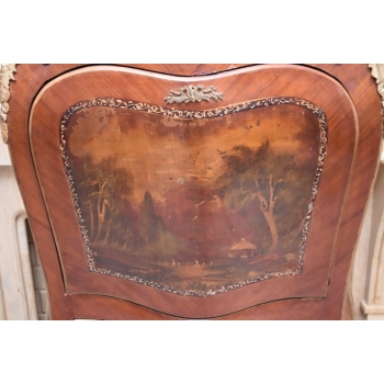 Piękna Drewniana Brzuchata Komoda Blat Marmur - Intarsje Ludwik - Szafka