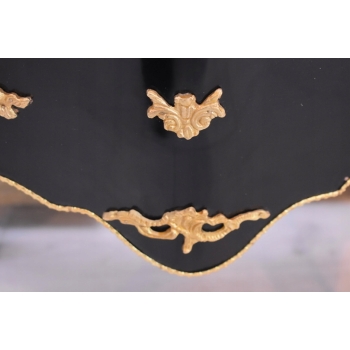 Królewska Czarna Komoda - Vintage Szafa - Złote Okucia Glamour