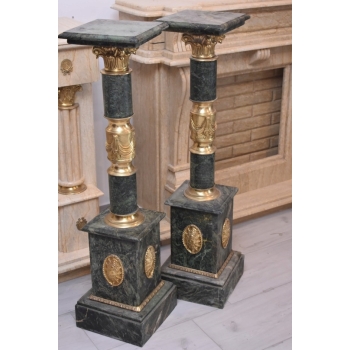 Postumenty Marmurowe - Kolumny z Amforami - Pilary - Marmur + Mosiądz