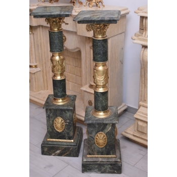 Postumenty Marmurowe - Kolumny z Amforami - Pilary - Marmur + Mosiądz