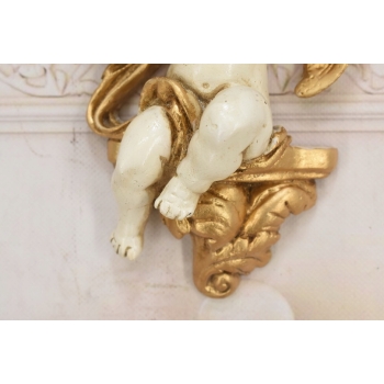 Komplet Aniołów Na Ścianę - Półka - Stabilna Konsolka Gazon - Anioły Białe