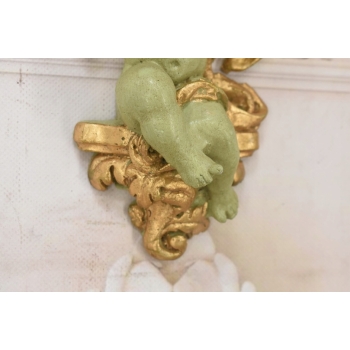 Komplet Aniołów Na Ścianę - Półka - Stabilna Konsolka Gazon - Anioły Zieleń