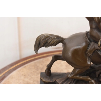 Rzeźba Z Brązu – Walka Centaura - Figura Na Marmurowej Podstawie