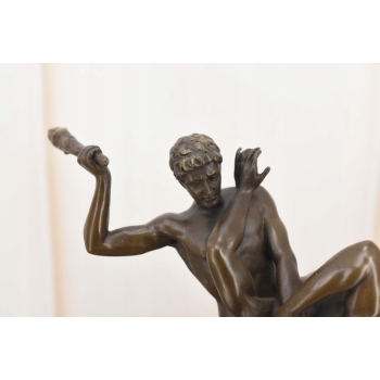 Rzeźba Z Brązu – Walka Centaura - Figura Na Marmurowej Podstawie