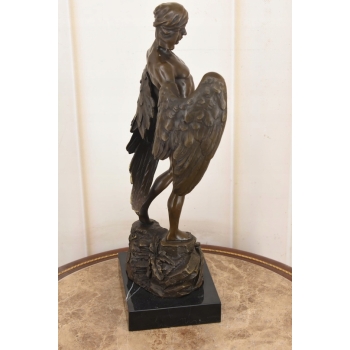 Ikar z Rozłożonymi Skrzydłami - Mityczna Ogromna Figura Rzeźba z Brązu 42cm