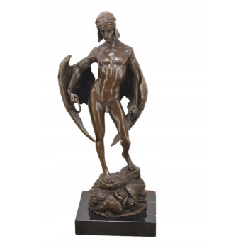 Ikar z Rozłożonymi Skrzydłami - Mityczna Ogromna Figura Rzeźba z Brązu 42cm