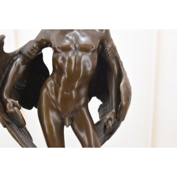 Ikar z Rozłożonymi Skrzydłami - Mityczna Ogromna Figura Rzeźba z Brązu 42cm