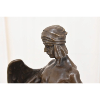 Ikar z Rozłożonymi Skrzydłami - Mityczna Ogromna Figura Rzeźba z Brązu 42cm