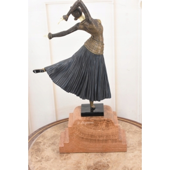 TANCERKA - FIGURA Z Brązu - w Stylu Demetre Chiparus