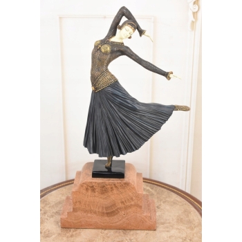 TANCERKA - FIGURA Z Brązu - w Stylu Demetre Chiparus