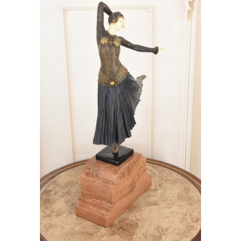 TANCERKA - FIGURA Z Brązu - w Stylu Demetre Chiparus