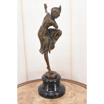 Rzeźba w Stylu Demetre Chiparus - Tancerka - Figura Rzeźba z Brązu