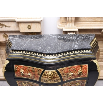 Komplet Boulle – komoda + 2 Szafki, Marmur