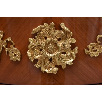 Barokowa Komoda W stylu Ludwika XV - Blat Marmur - Intarsjowana