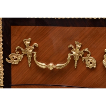 Barokowa Komoda W stylu Ludwika XV - Blat Marmur - Intarsjowana