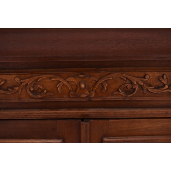 Drewniana Komoda - Rzeźbiona, w Stylu Henryka II + Blat Marmur