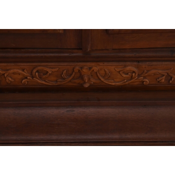 Drewniana Komoda - Rzeźbiona, w Stylu Henryka II + Blat Marmur