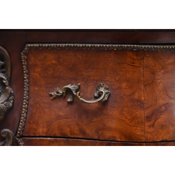 Komoda w Stylu Ludwika XV z Marmurowym Blatem + Okucia - Unikat!