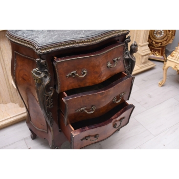 Komoda w Stylu Ludwika XV z Marmurowym Blatem + Okucia - Unikat!