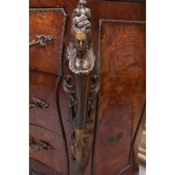 Komoda w Stylu Ludwika XV z Marmurowym Blatem + Okucia - Unikat!