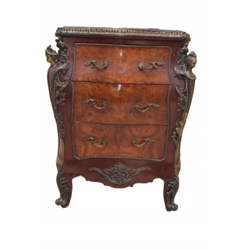 Komoda w Stylu Ludwika XV z Marmurowym Blatem + Okucia - Unikat!
