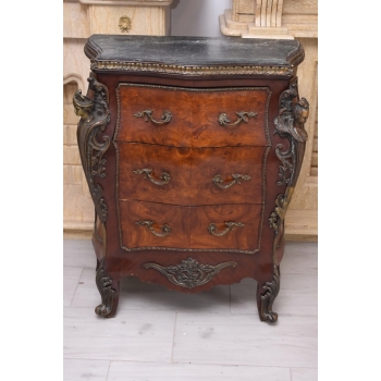 Komoda w Stylu Ludwika XV z Marmurowym Blatem + Okucia - Unikat!