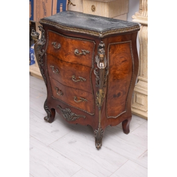 Komoda w Stylu Ludwika XV z Marmurowym Blatem + Okucia - Unikat!