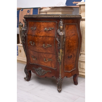 Komoda w Stylu Ludwika XV z Marmurowym Blatem + Okucia - Unikat!